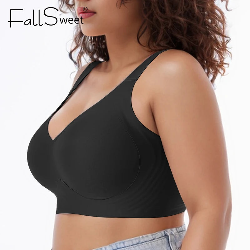 Lingerita ™-SoftBra - kaarituettomat rintaliivit.Mukavat ja hengittävät rintaliivit jokapäiväiseen käyttöön. Pehmeä spandex- ja nylonmateriaali, kevyt push-up, ei kaaritukia. Koot M–6XL, värit musta, kahvi ja beige.
