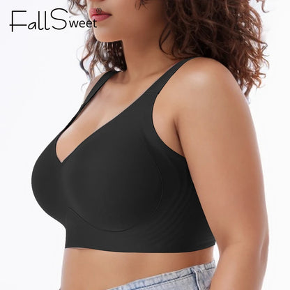 Lingerita ™-SoftBra - kaarituettomat rintaliivit.Mukavat ja hengittävät rintaliivit jokapäiväiseen käyttöön. Pehmeä spandex- ja nylonmateriaali, kevyt push-up, ei kaaritukia. Koot M–6XL, värit musta, kahvi ja beige.