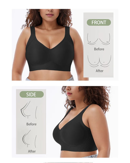 Lingerita ™-SoftBra - kaarituettomat rintaliivit.Mukavat ja hengittävät rintaliivit jokapäiväiseen käyttöön. Pehmeä spandex- ja nylonmateriaali, kevyt push-up, ei kaaritukia. Koot M–6XL, värit musta, kahvi ja beige.
