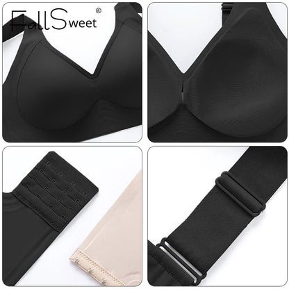 Lingerita ™-SoftBra - kaarituettomat rintaliivit.Mukavat ja hengittävät rintaliivit jokapäiväiseen käyttöön. Pehmeä spandex- ja nylonmateriaali, kevyt push-up, ei kaaritukia. Koot M–6XL, värit musta, kahvi ja beige.