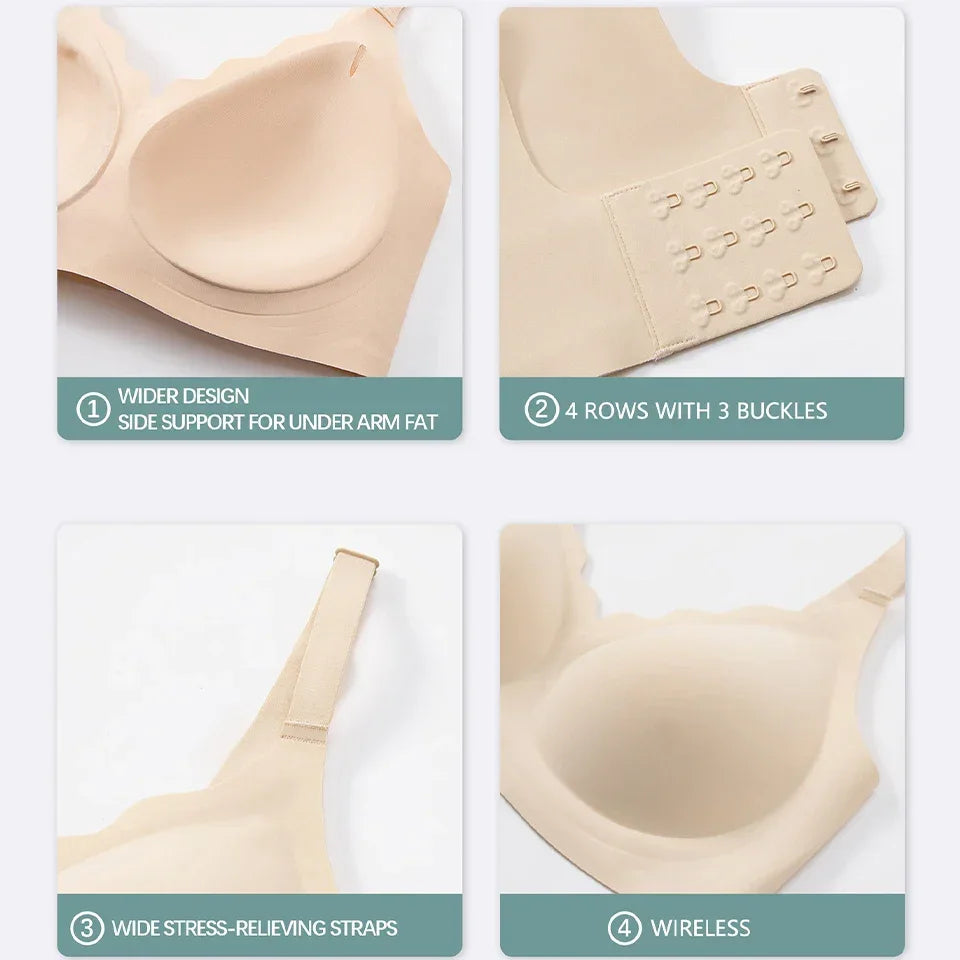 Lingerita™- Nancy- Pehmeä Push Up -rintaliivi – Irrotettavat Kupit, Kaaritueton, Saumaton ja Mukava Jokapäiväiseen Käyttöön - Lingerita-SnapShop